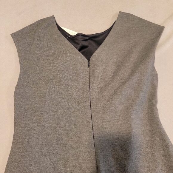 Banana Republic Gray Laser Cutout Hem Ponte Knit Sheath Dress Size 12 Petite - Picture 7 of 8